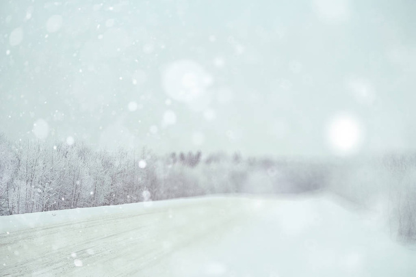 Winter road under snow - Valokuva, kuva