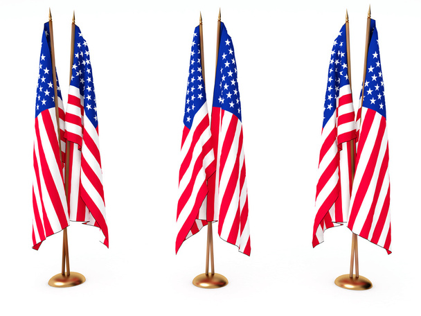 Yhdysvaltain liput eristetty valkoinen
 - Valokuva, kuva