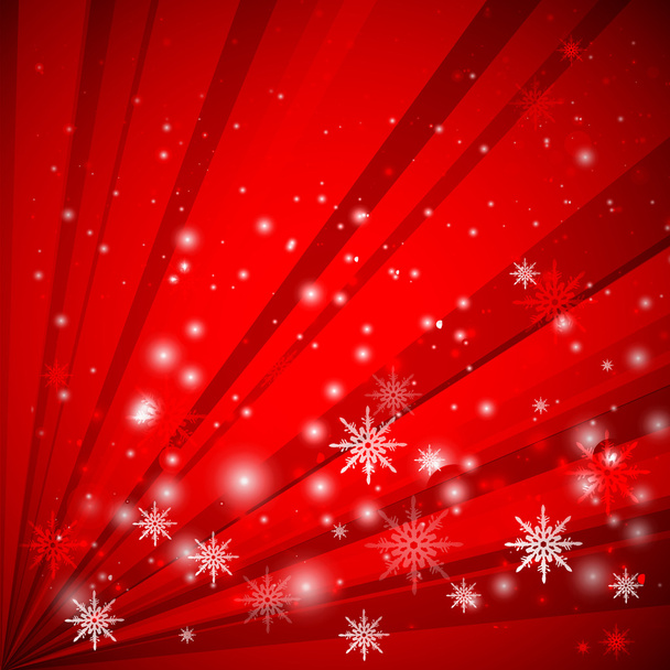 Fondo rojo con copos de nieve
 - Vector, Imagen