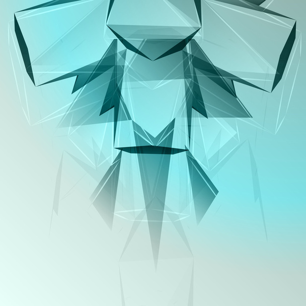 Шаблон синей карты формы кристалла
 - Вектор,изображение