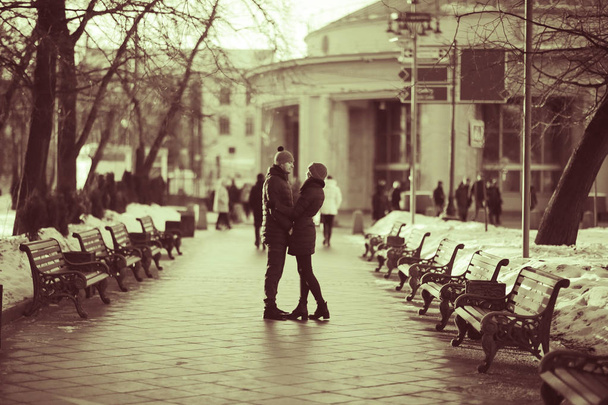 couple walking on Moscow streets - Photo, image