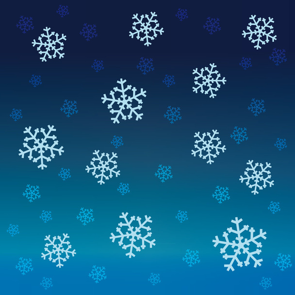 niebieski gradient śnieg wchodzących wektor wzór - Wektor, obraz
