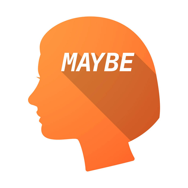 Ізольована жіноча голова з текстом MayBE
 - Вектор, зображення
