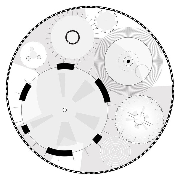 Abstract round high-tech mandala with circles. Space Time machine. - Vector, Image