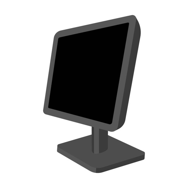 Ikonu monitoru počítače v monochromatických stylu izolovaných na bílém pozadí. Osobní počítač příslušenství symbol akcií vektorové ilustrace. - Vektor, obrázek