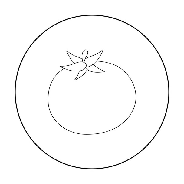 Tomato icon outline. Singe vegetables icon from the eco food outline. - Vecteur, image