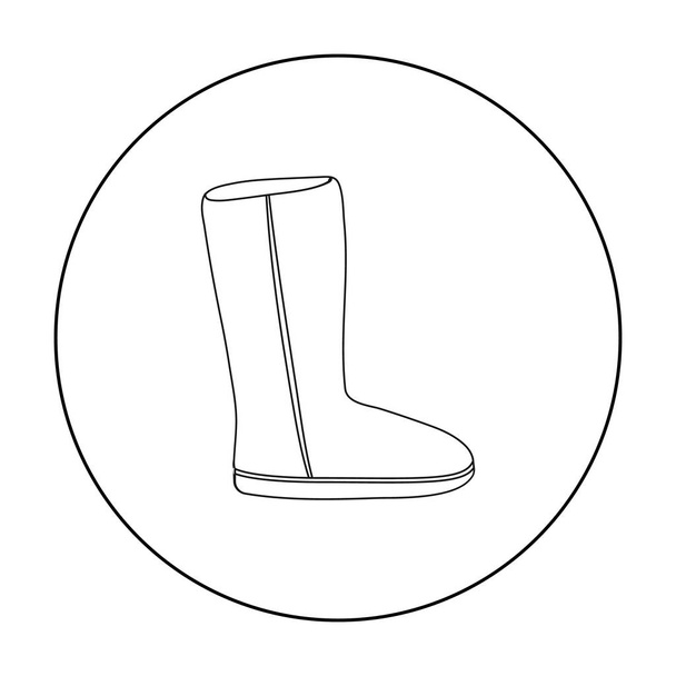 Ugg boots icon in outline style isolated on white background. Shoes symbol stock vector illustration. - Vector, Image
