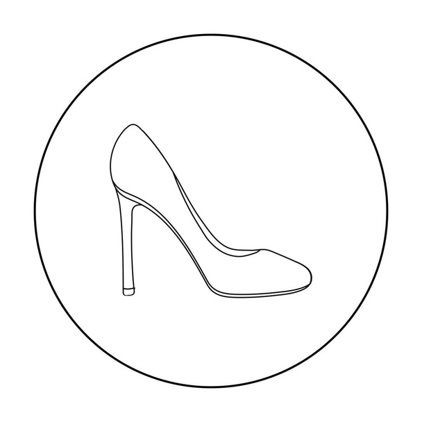Stiletto icon in outline style isolated on white background. Shoes symbol stock vector illustration. - Vektor, kép