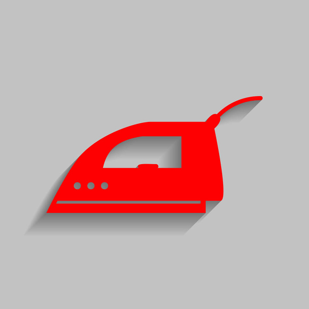 Glättungszeichen. Vektor. rotes Symbol mit weichem Schatten auf grauem Hintergrund. - Vektor, Bild