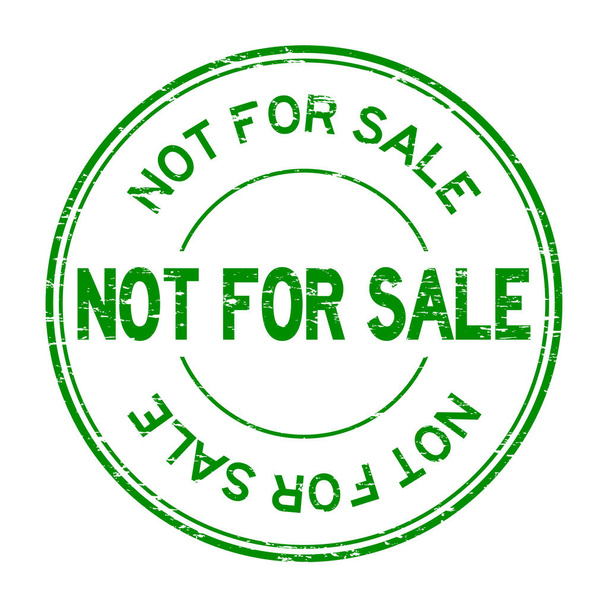 Grunge zelená není prodej kulaté razítko na bílém pozadí - Vektor, obrázek