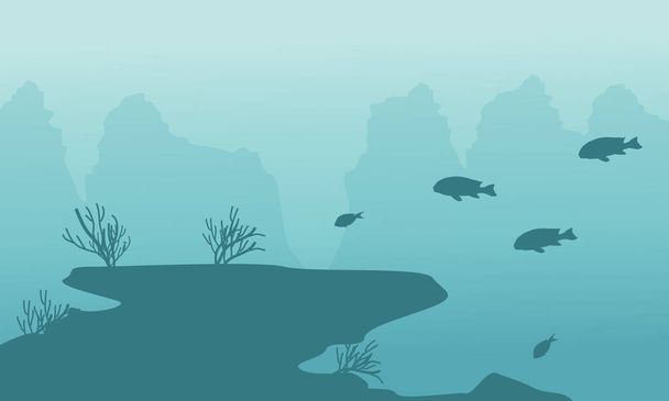 Illustration vector of underwater backgrounds - Vettoriali, immagini
