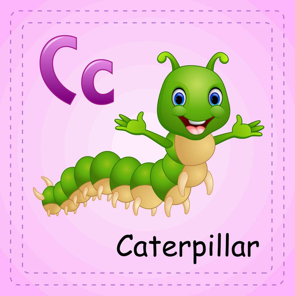 Animals alphabet: C is for Caterpillar - Vector, Image