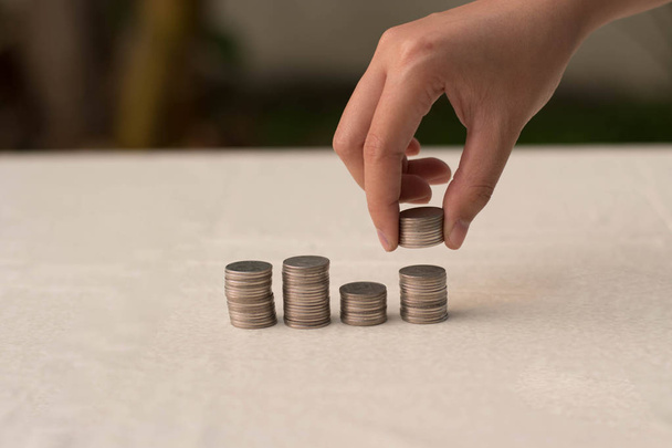 Hand throwing coin  - Фото, зображення