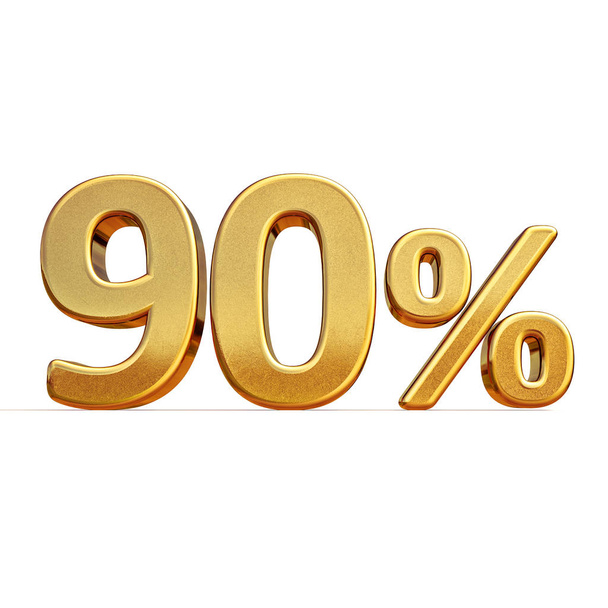 3d Gold 90 Ninety Percent Discount Sign - Foto, afbeelding