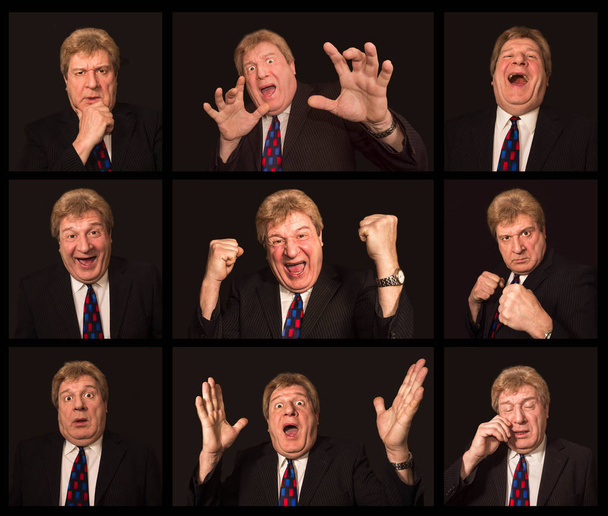 die Collage aus verschiedenen männlichen Gesichtsausdrücken - Foto, Bild