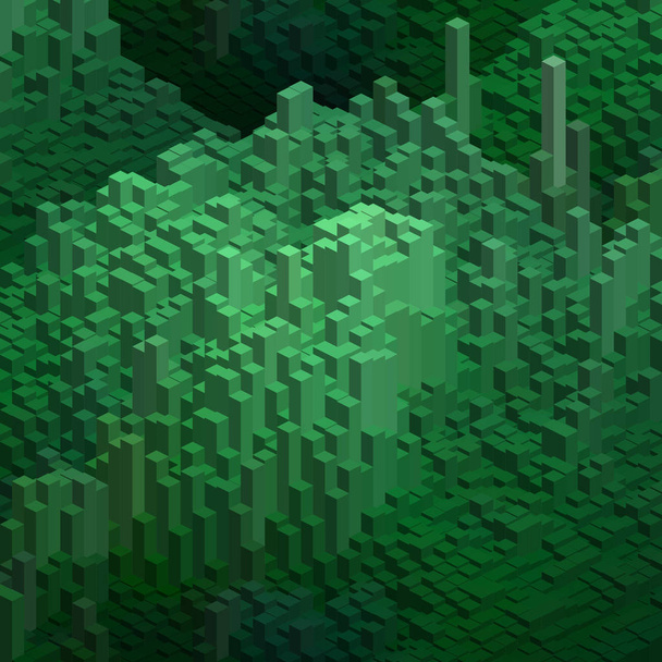 Green cubes in an abstract pattern for a background. - Vector, Image