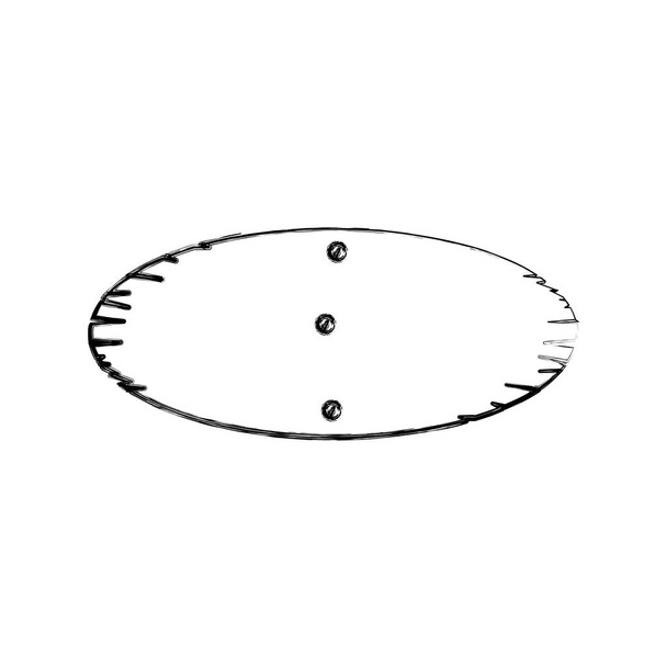 monochrome contour of oval piece wooden board with cloves - Vector, Image