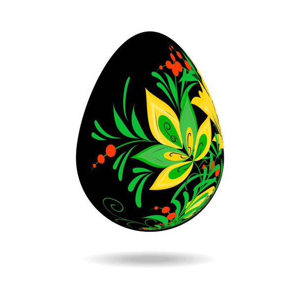 Easter egg painted Khokhloma - Vector, Imagen