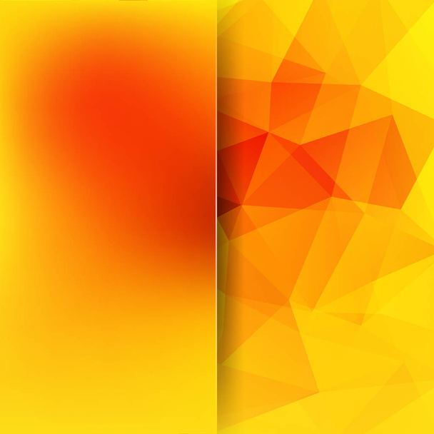 Fundo feito de amarelo, triângulos laranja. Composição quadrada com formas geométricas e elemento borrão. Eps 10
 - Vetor, Imagem