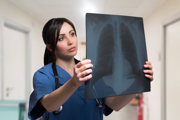 Nurse looking at radiography - Fotografie, Obrázek