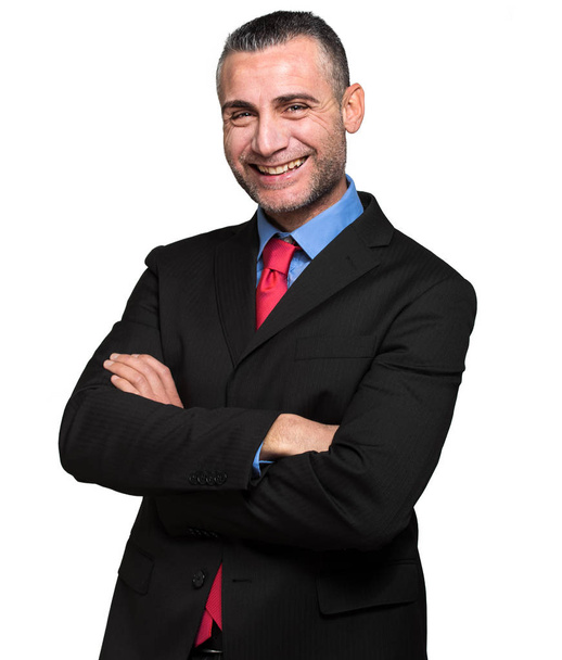 smiling businessman isolated on white - Фото, зображення