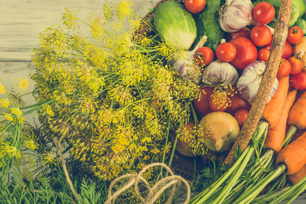 Ekologiczne warzywa, różne produkować z lokalnych hodowli, zdrowe jedzenie koncepcja - Zdjęcie, obraz