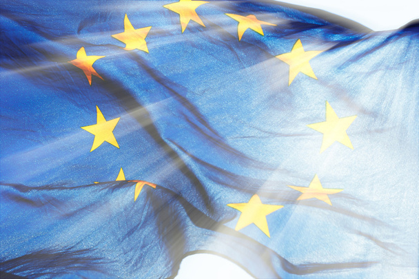 European union flag in the sunshine - Foto, Imagem