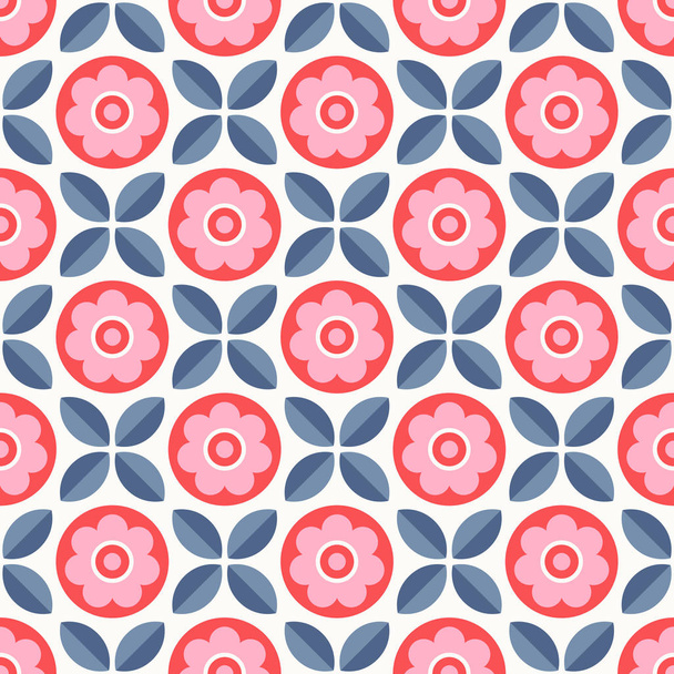 seamless retro pattern with flowers - Vektör, Görsel