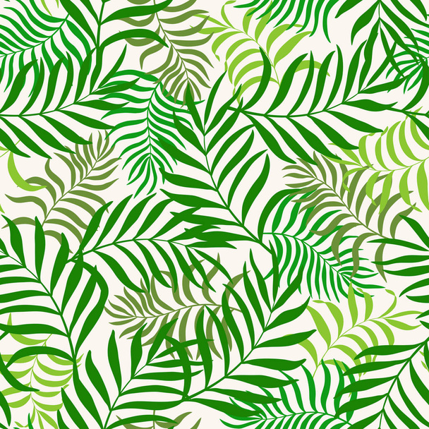 Tropical background with palm leaves.  - Vector, imagen