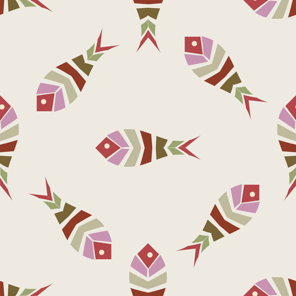 Flock of fish mosaic seamless pattern - Vector, afbeelding