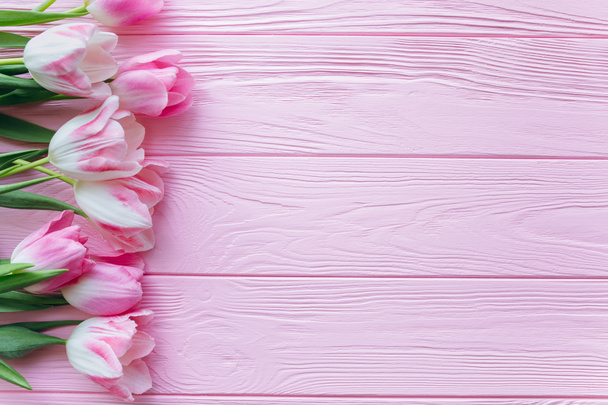 friss rózsaszín tulipánok  - Fotó, kép