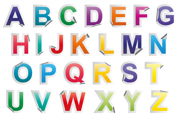 sticker alphabet - Vector, Image