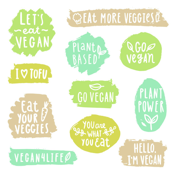 Etiquetas veganas grunge
. - Vector, Imagen