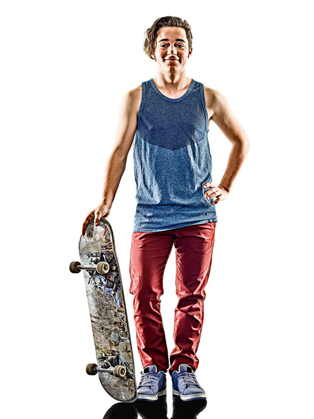 skateboarder young teenager man isolated - Foto, imagen