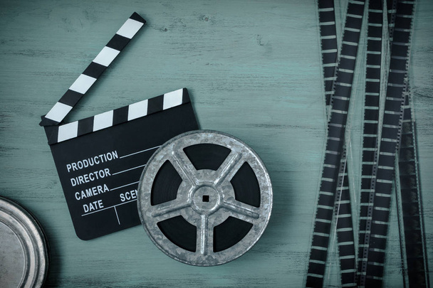 Clapperboards and the reel of film - Photo, Image