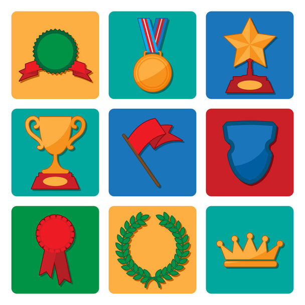 vector collection of award and trophy symbols - Vector, Image