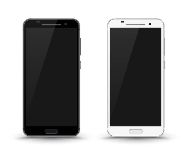 Smartphone realista fácil colocar la imagen en el teléfono inteligente de pantalla
. - Vector, Imagen