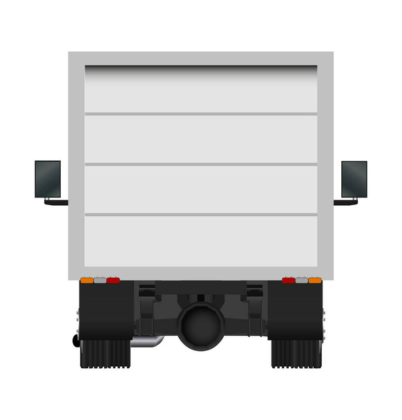 Modelo de camião azul. Cargo van Vector ilustração EPS 10 isolado sobre fundo branco. Cidade entrega de veículos comerciais
. - Vetor, Imagem