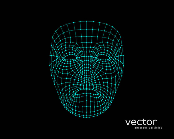 Abstract vector illustration of human face. - Vektör, Görsel