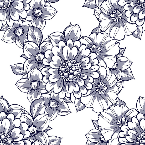 Seamless beautiful floral pattern - Vector, imagen