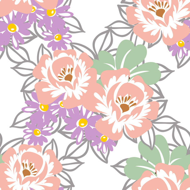 Seamless beautiful floral pattern - Vetor, Imagem