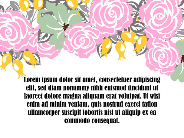 Floral invitation card - Вектор, зображення