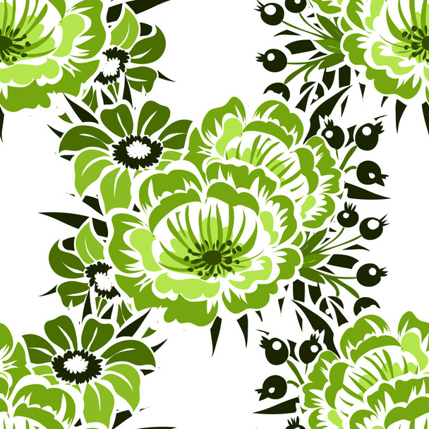 Seamless beautiful floral pattern - Вектор,изображение