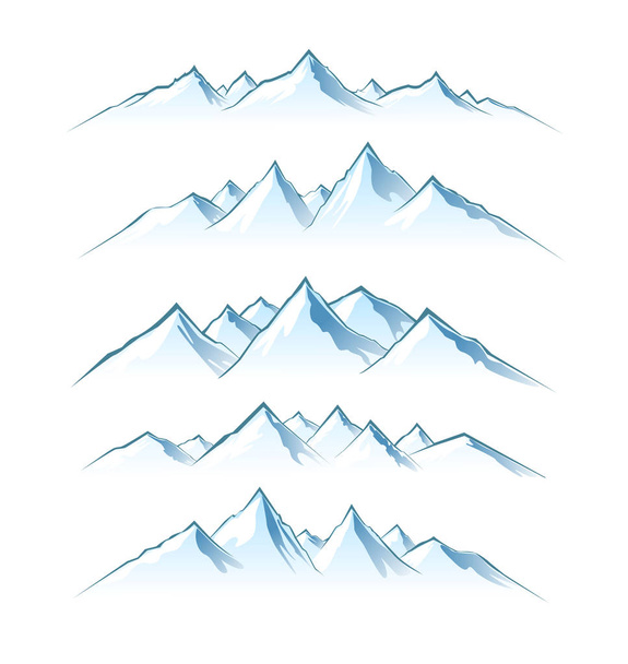 Silhouette delle cime delle montagne
 - Vettoriali, immagini