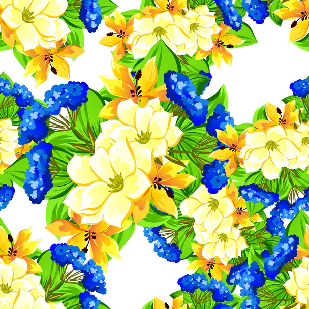 Seamless beautiful floral pattern - ベクター画像