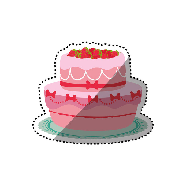 Delicious birthday cake - Vektor, obrázek