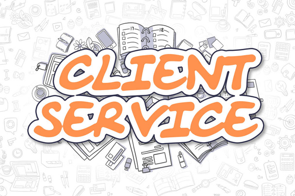 Служба підтримки клієнтів - Cartoon Orange Text. бізнес концепції
. - Фото, зображення
