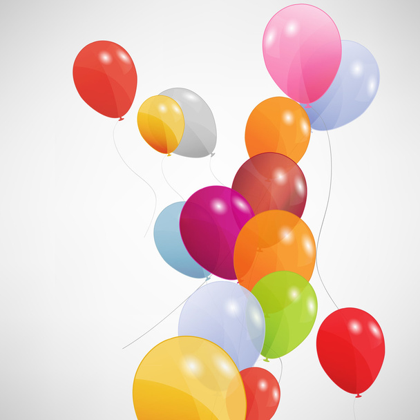 Set of colored balloons, vector illustration. EPS 10. - Vector, Image
