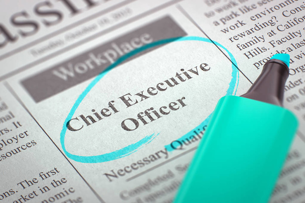 Job Opening Chief Executive Officer. 3D. - Zdjęcie, obraz