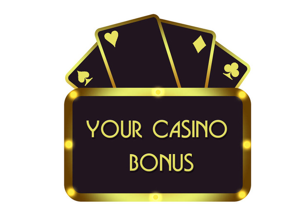 Golden Online Casino Logo Concept ou Badge avec des as de poker
 - Photo, image